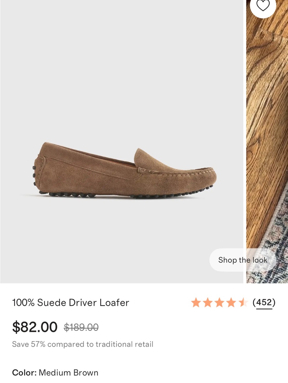 Quince Brown Suede Driving Moccasins - Picture 3 of 5